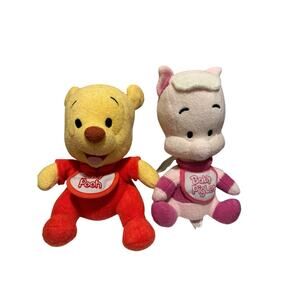 Vintage Walt Disney World Winnie The Pooh Baby Pooh Piglet Bean Bag Plushes